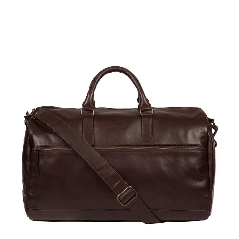 'Lucca' Italian-Inspired Espresso Leather Holdall