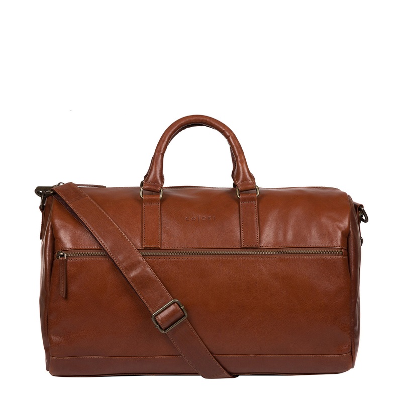'Lucca' Italian-Inspired Umber Brown Leather Holdall