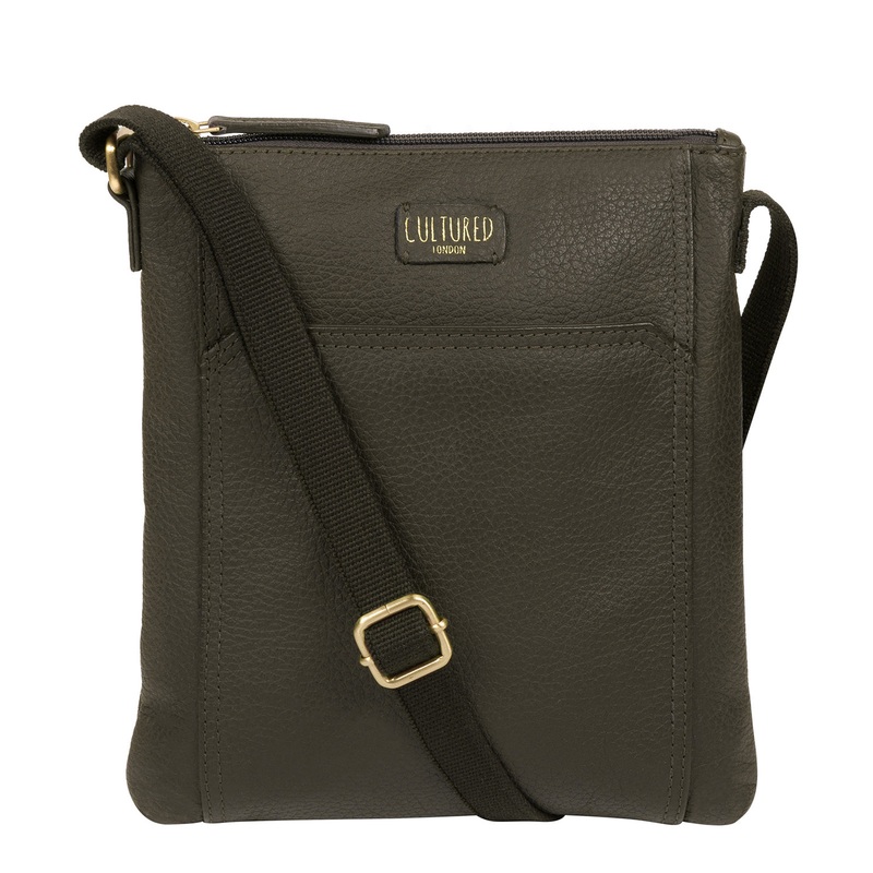 'Lucie' Olive Leather Small Cross Body Bag