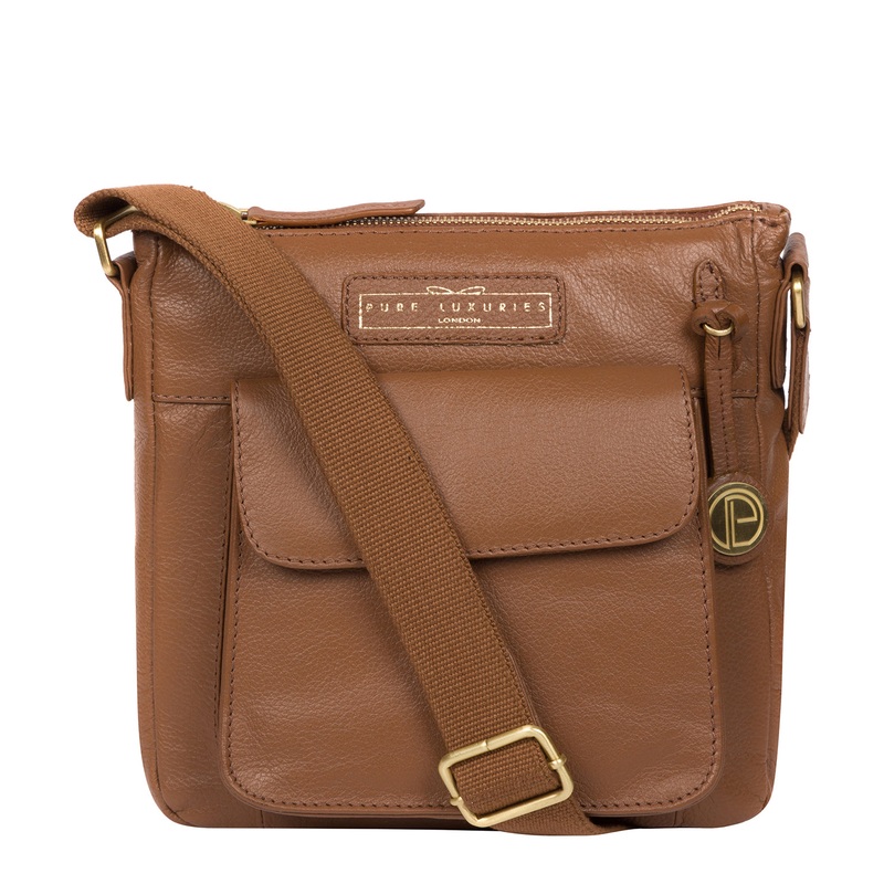 'Mayfield' Tan Leather Cross Body Bag