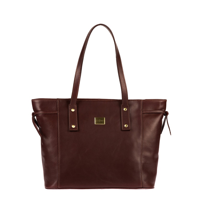 'Mazara' Italian-Inspired Brown Leather Tote Bag