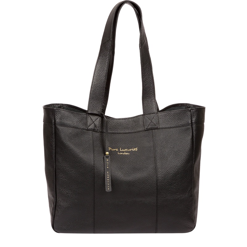 'Melissa' Black Leather Tote Bag