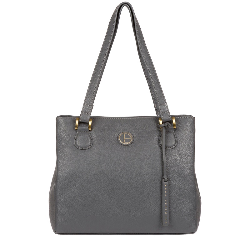 'Milana' Grey Leather Handbag