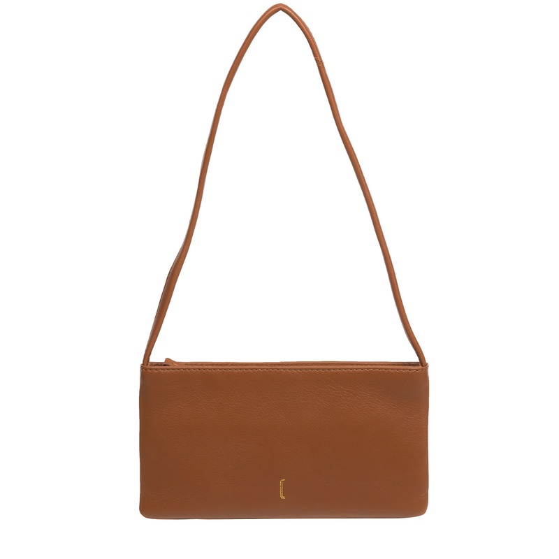 'Mimi' Tan Leather Evening Phone Bag