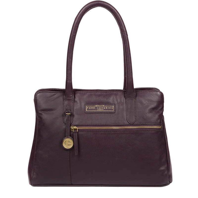 'Regent' Plum Leather Handbag