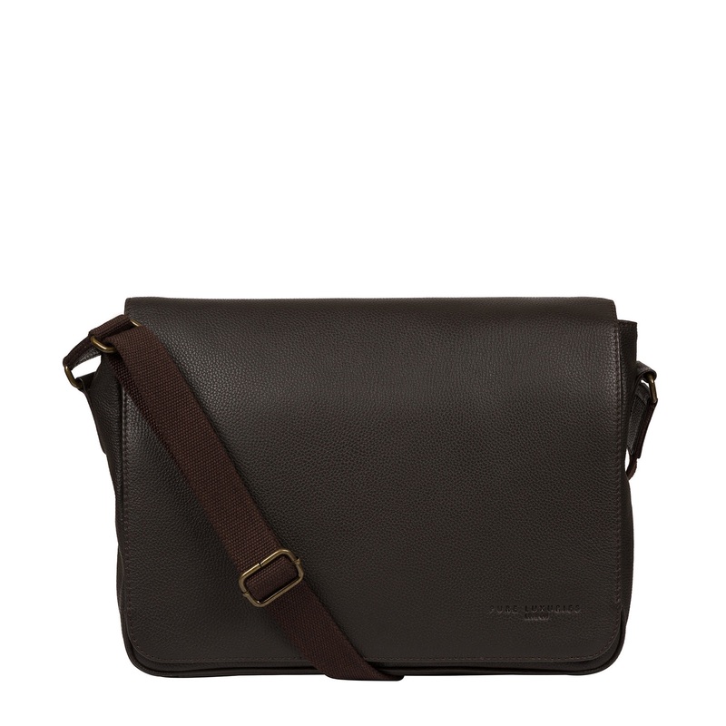 'Sanderson' Brown Leather Messenger Bag