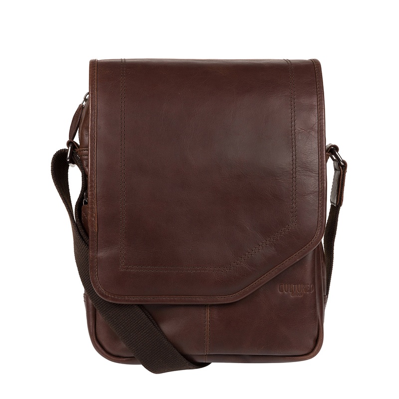 'Scene' Dark Brown Medium Leather Despatch Bag