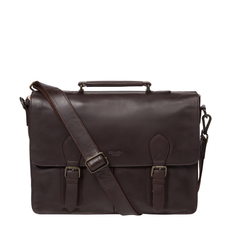 'Scolari' Dark Brown Leather Briefcase