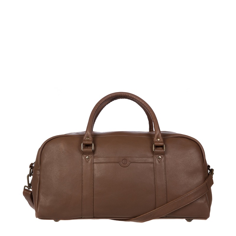 'Shackleton' Dark Chestnut Leather Holdall