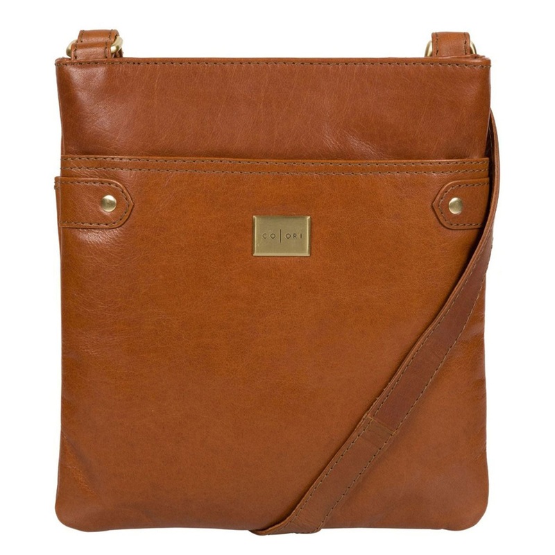 'Siena' Italian Tan Leather Cross Body Bag