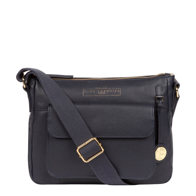 'Tindall' Navy Leather Shoulder Bag