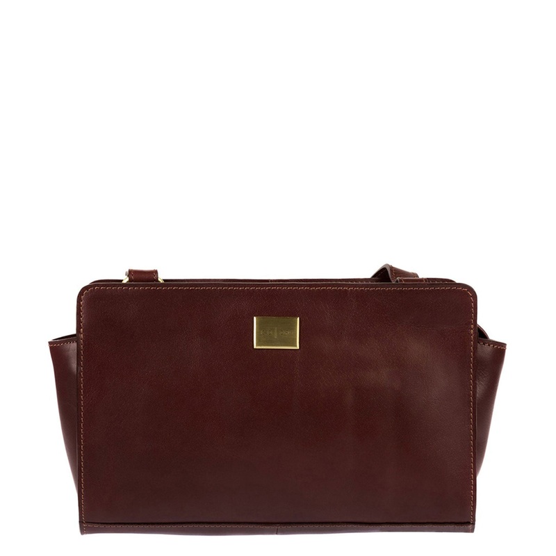 'Valentina' Italian-Inspired Brown Leather Cross Body Bag