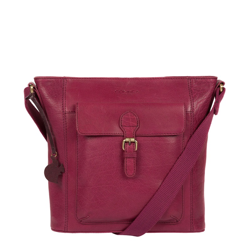 'Vonda' Orchid Leather Cross Body Bag