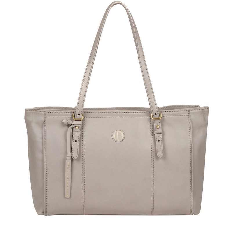 'Wollerton' Dove Grey Leather Tote Bag