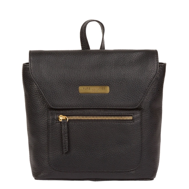 'Yeadon' Black Leather Backpack
