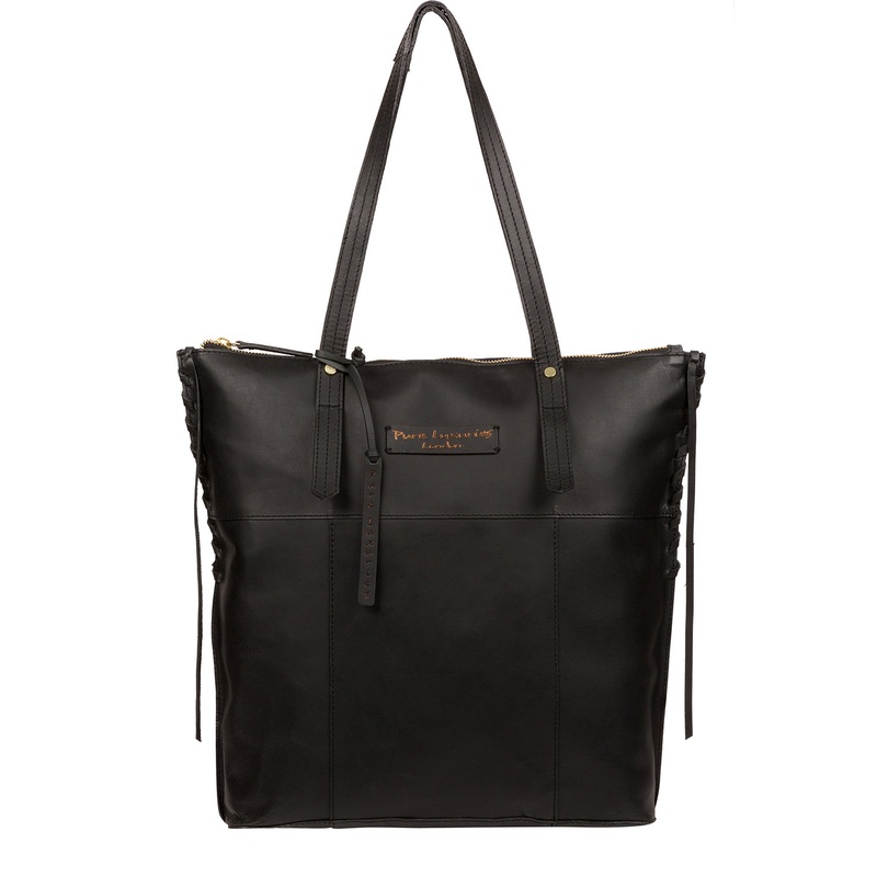 'Aldgate' Liquorice Leather Tote Bag