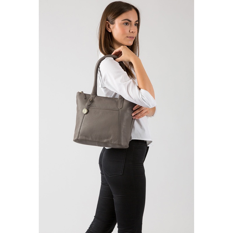 'Alnwick' Grey Small Leather Tote