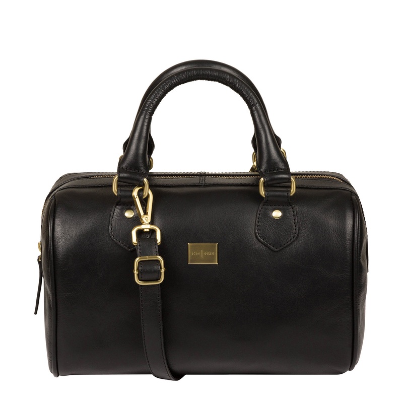 'Arona' Italian Inspired Black Leather Handbag
