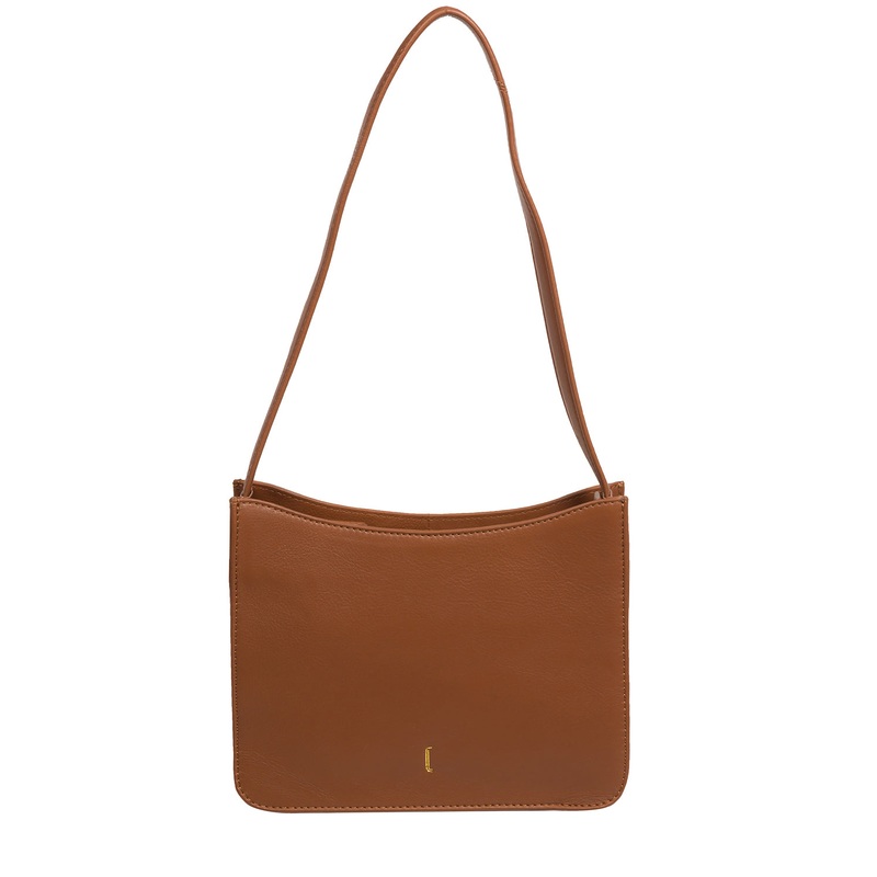 'Ava' Tan Leather Shoulder Bag