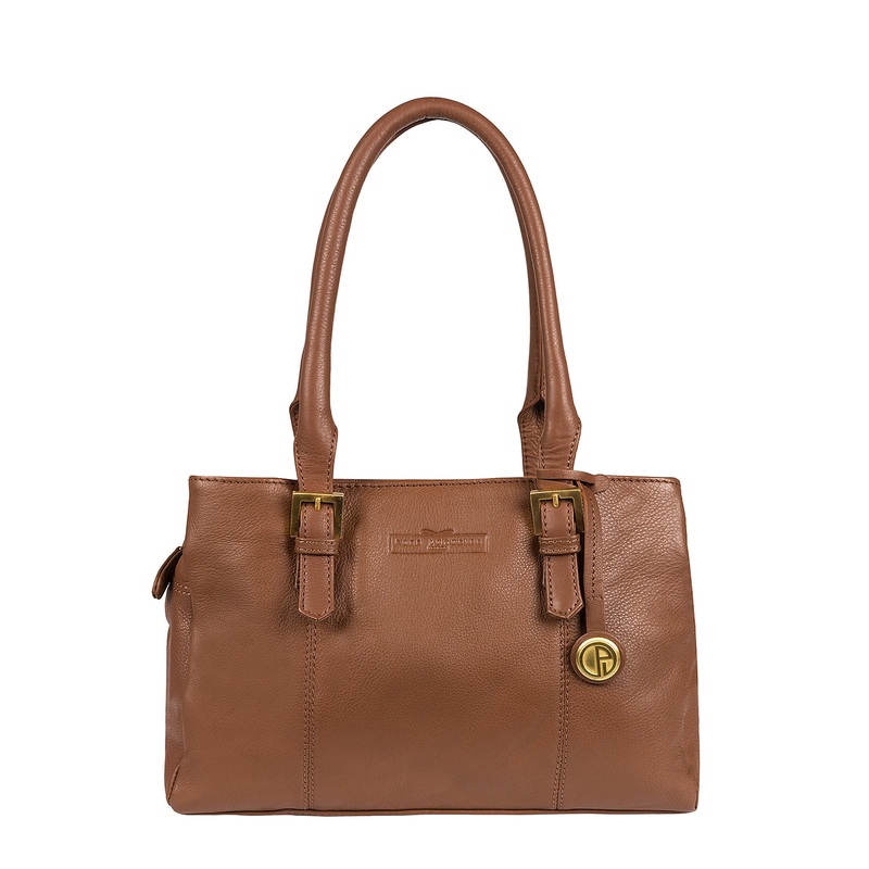 'Ayr' Tan Pebbled Cowhide Leather Handbag