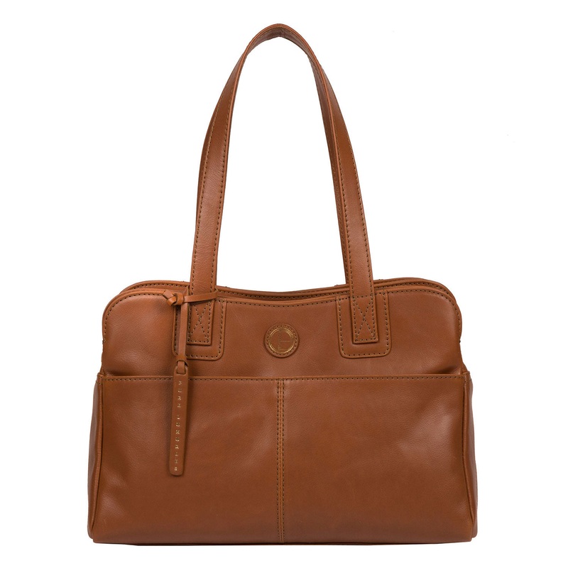 'Beacon' Vintage Dark Tan Leather Handbag
