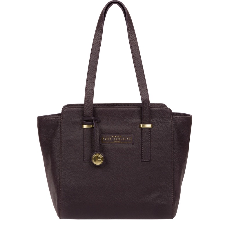 'Bramhall' Plum Leather Handbag