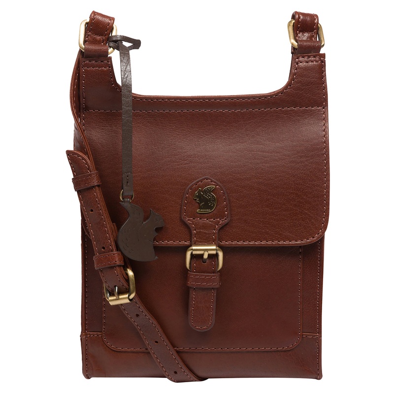 'Bryony' Conker Brown Leather Cross Body Bag