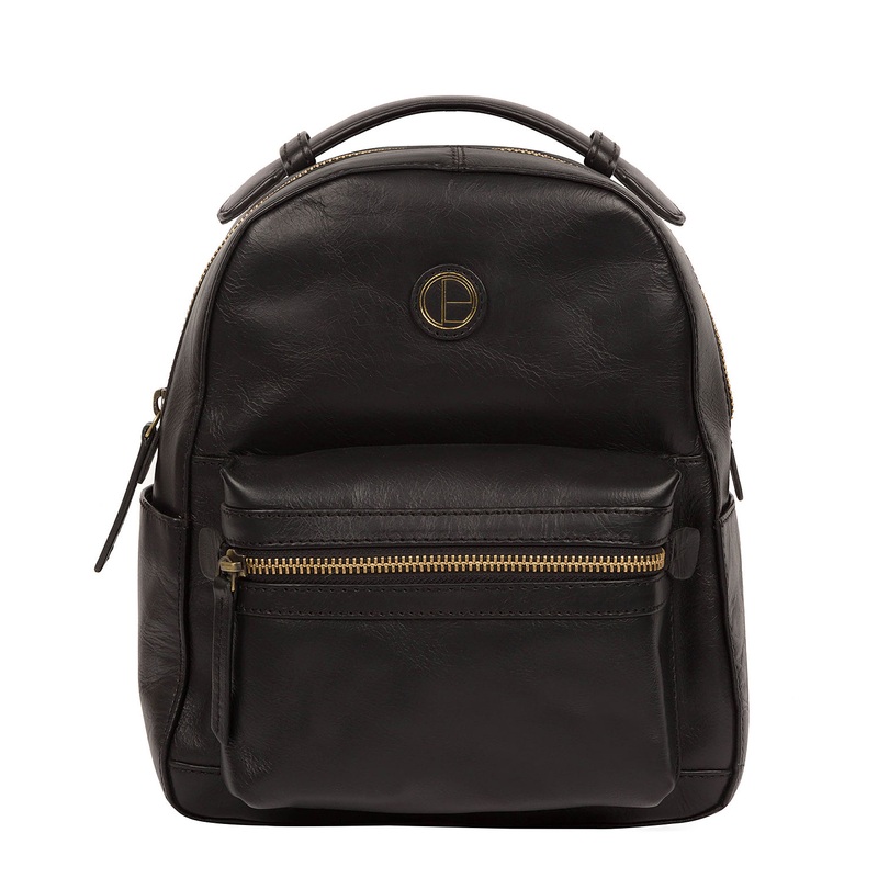 'Colchester' Vintage Black Leather Backpack