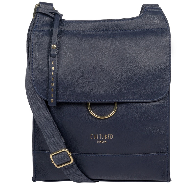 'Covent' Ink Leather Cross Body Bag