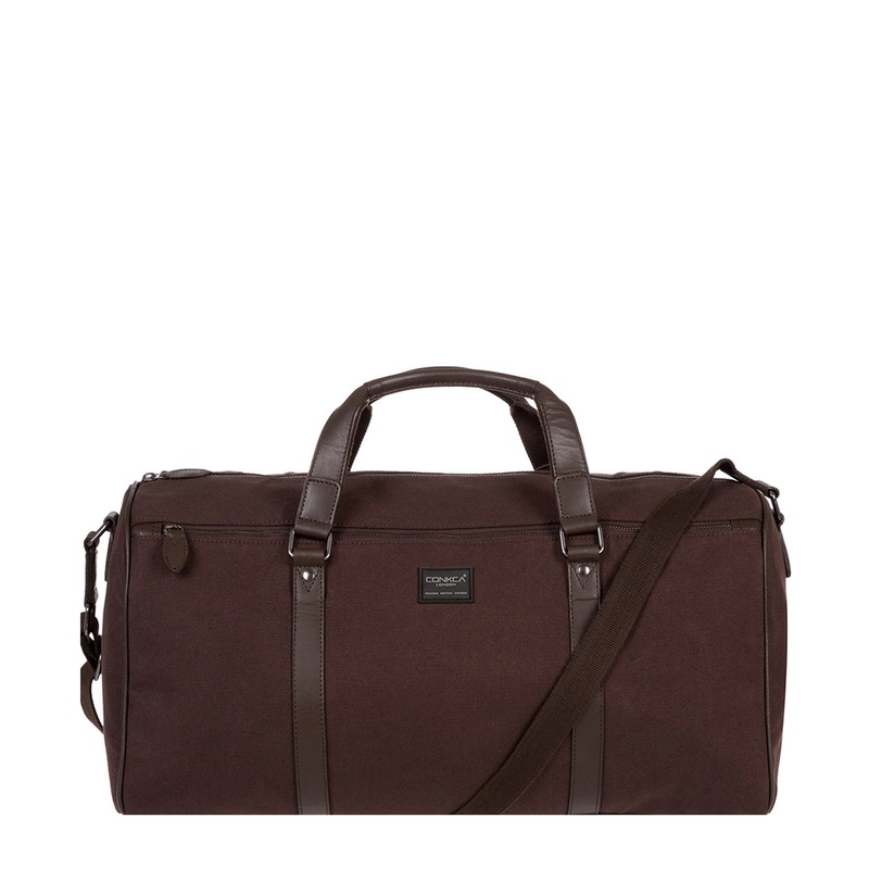 'Dempsey' 16oz Heavy-Duty Brown Canvas & Leather Holdall
