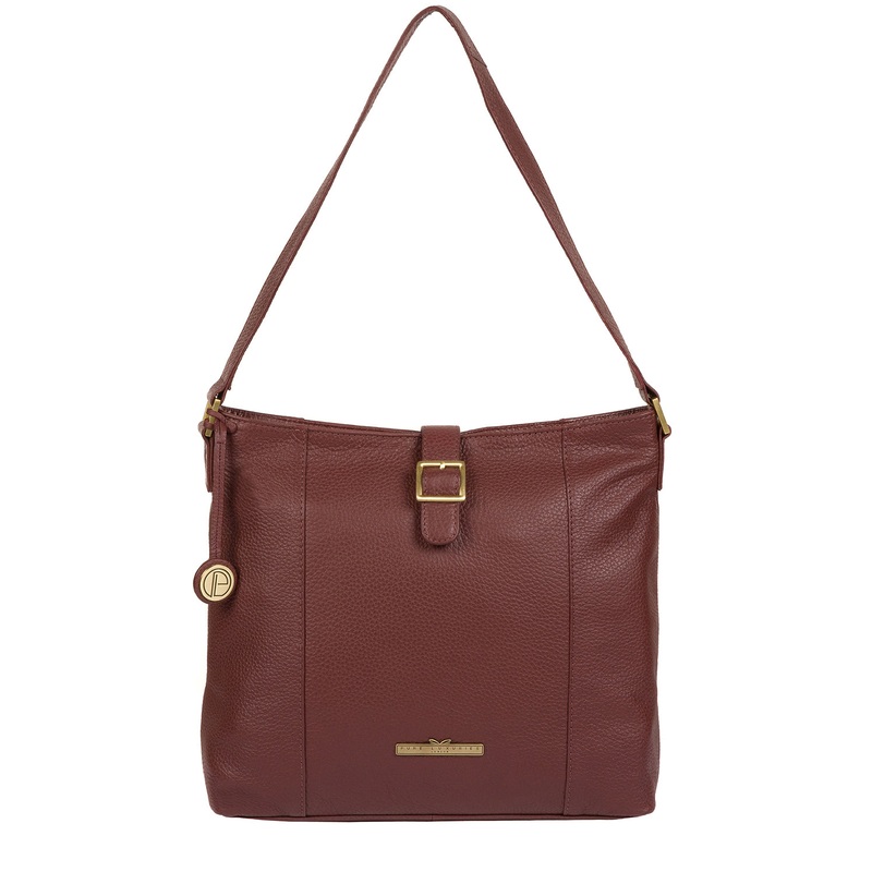 'Elaine' Port Leather Shoulder Bag