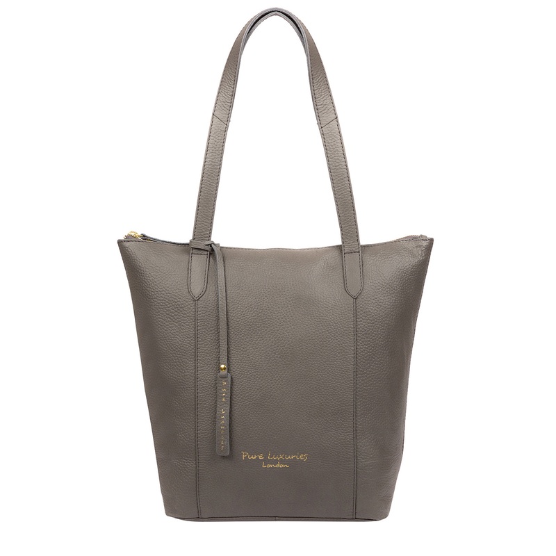 'Elsa' Grey Leather Tote Bag