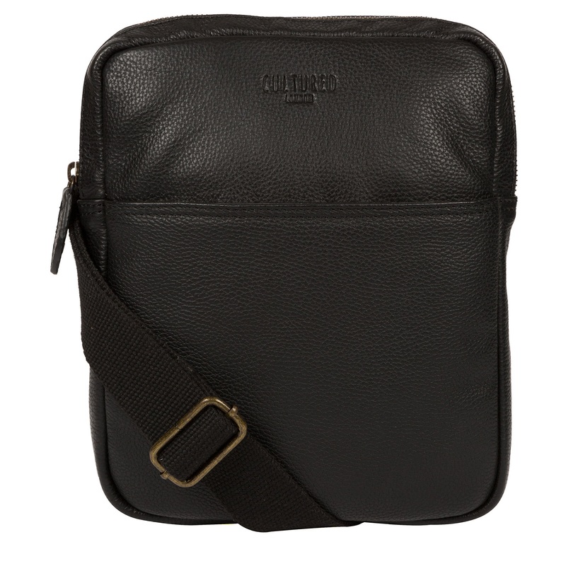 'Fargo' Black Leather Cross Body Bag