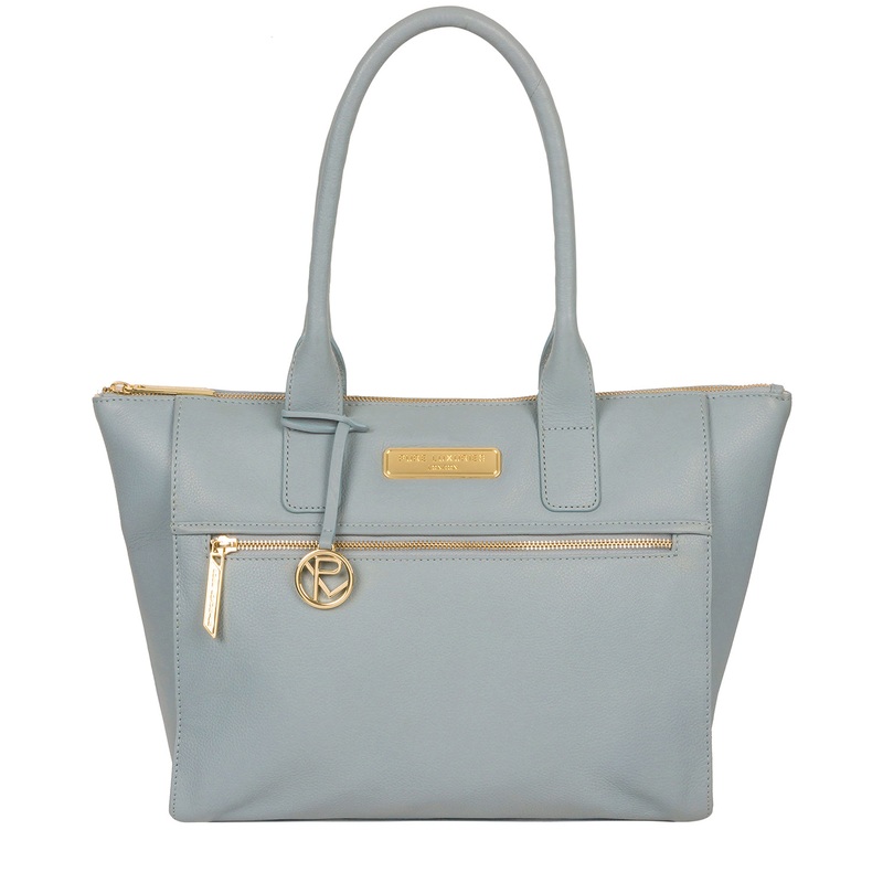 'Faye' Cashmere Blue Leather Tote Bag