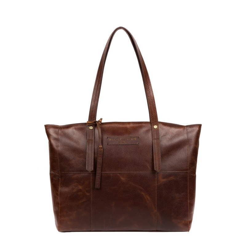 'Fullwell' Vintage Brown Leather Tote Bag