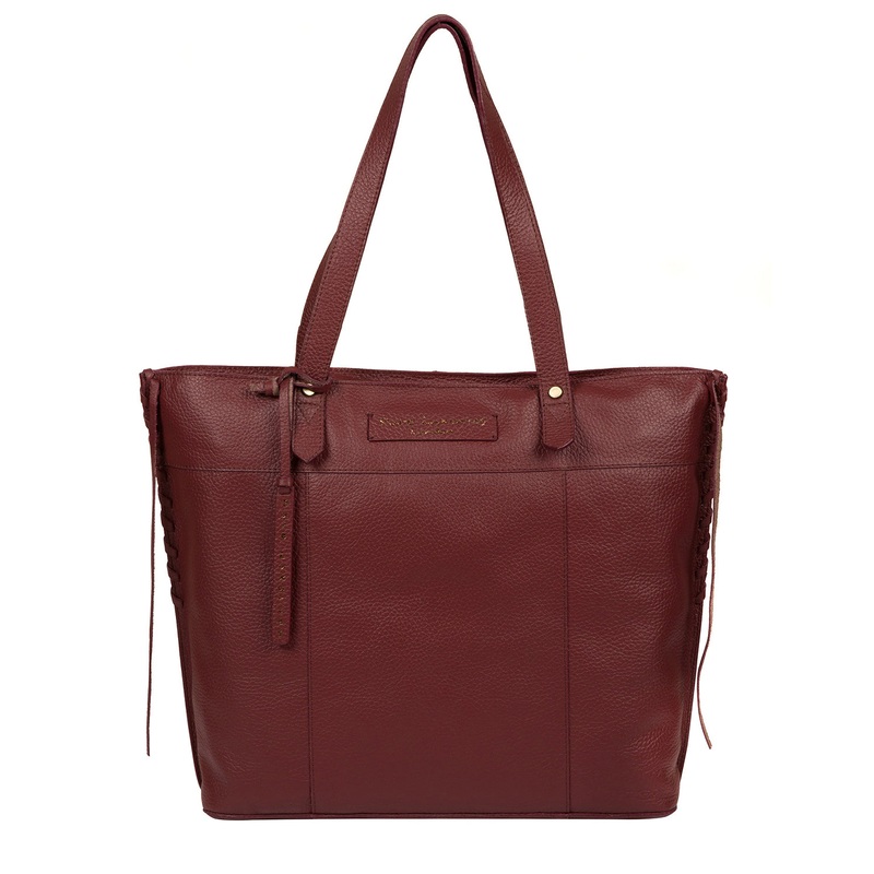 'Hampstead' Burgundy Leather Tote Bag