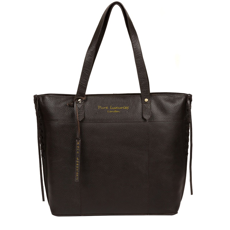 'Hampstead' Dark Brown Leather Tote Bag