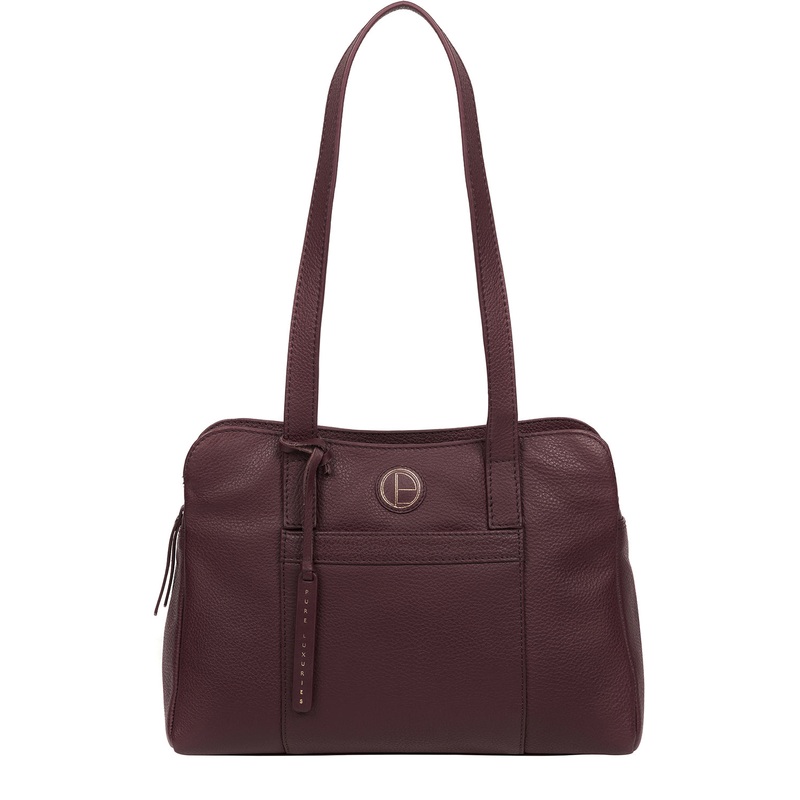 'Henna' Plum Leather Handbag