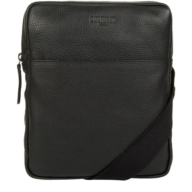 'Hop' Black Leather Despatch Bag