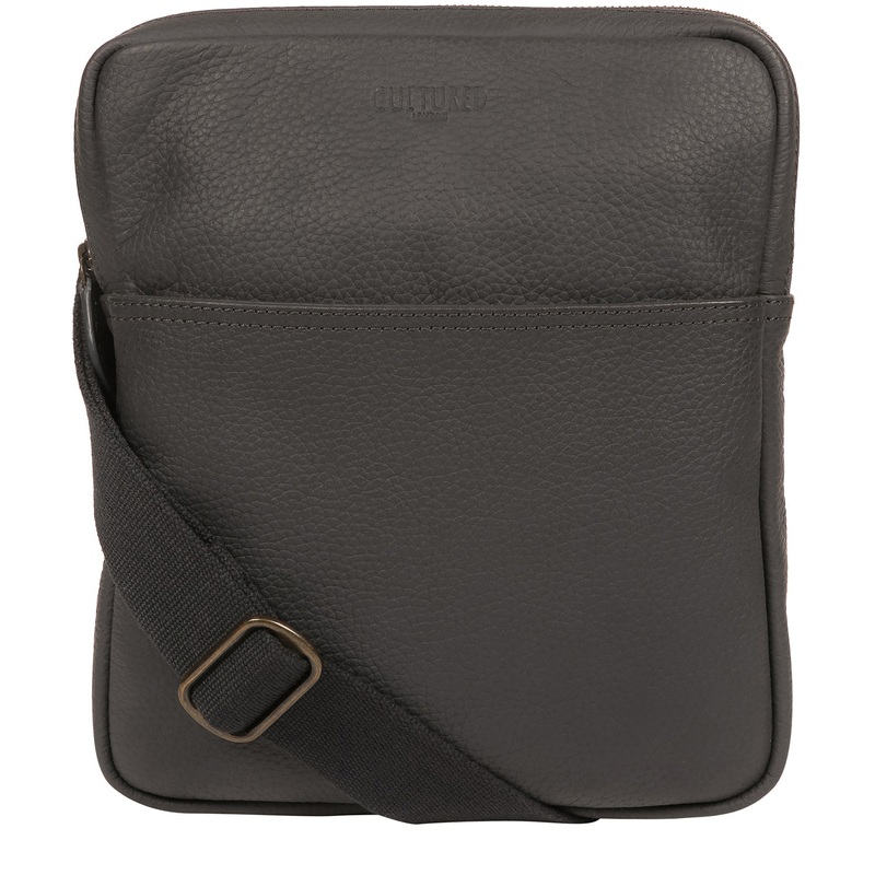'Hop' Dark Grey Leather Despatch Bag