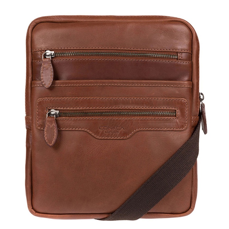 'Hoya' Conker Brown Leather Cross Body Bag