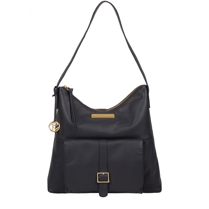 'Imogen' Navy Leather Shoulder Bag