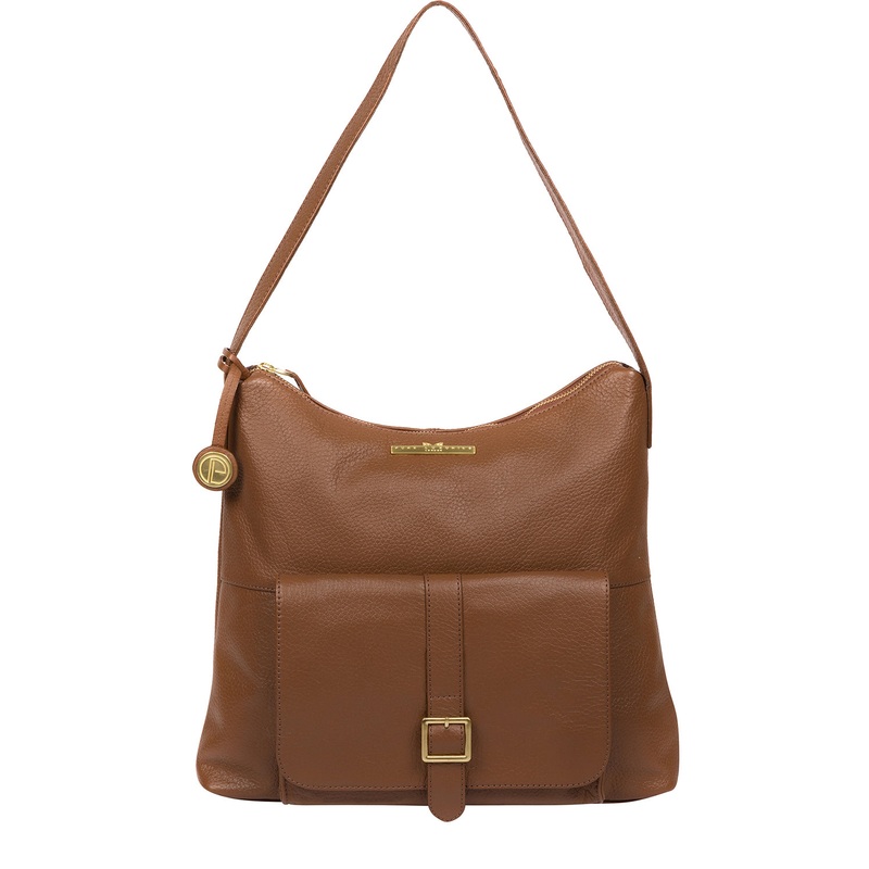'Irena' Tan Leather Shoulder Bag