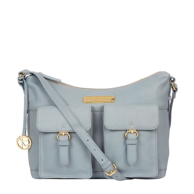 'Jenna' Cashmere Blue Leather Shoulder Bag