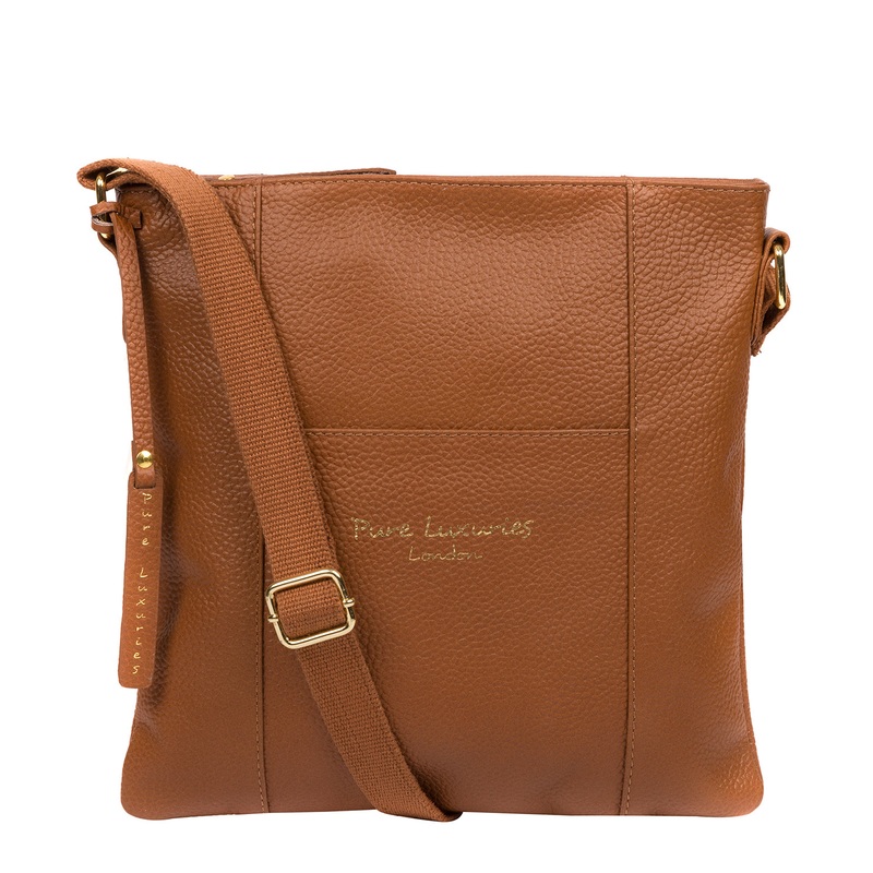 'Kayley' Tan Leather Cross Body Bag