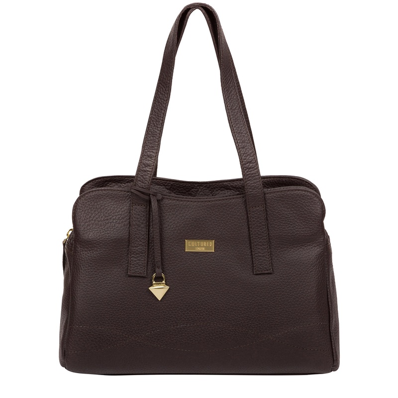 'Liana' Dark Chocolate Leather Handbag