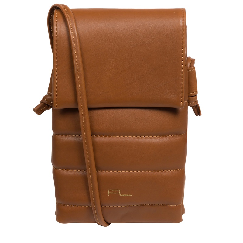 'Lilian' Oak Nappa Leather Cross Body Phone Bag