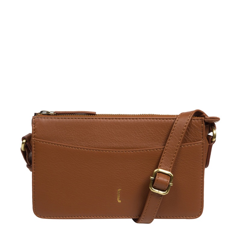 'Lily' Tan Leather Cross Body Phone Bag