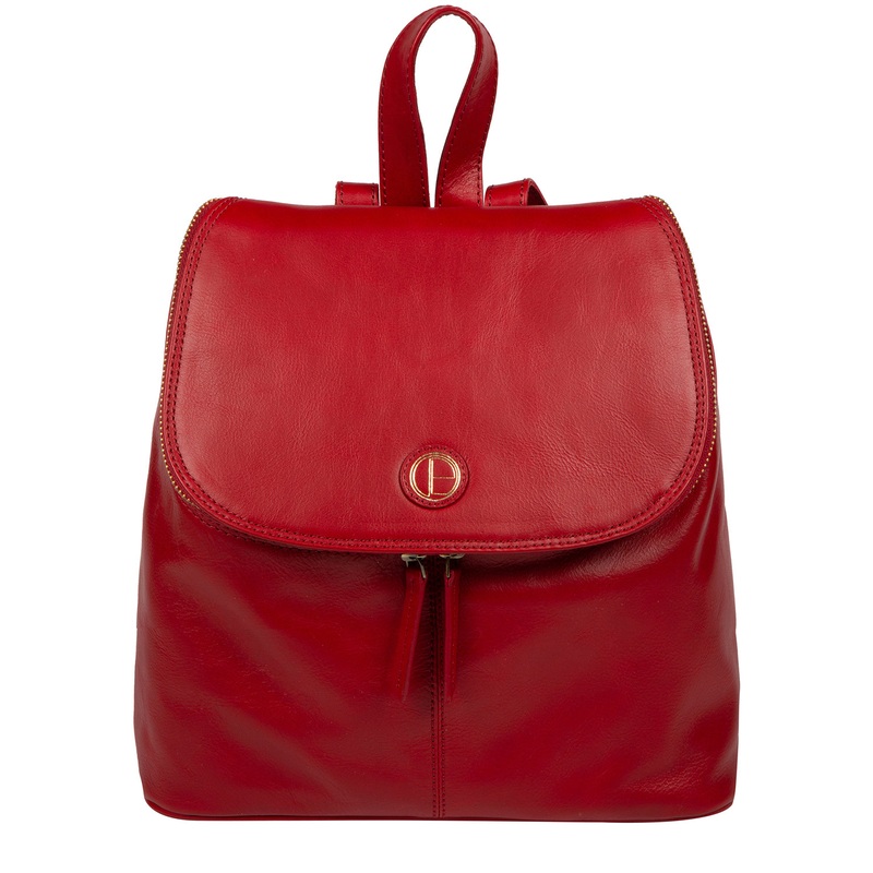 'Marbury' Vintage Red Leather Backpack