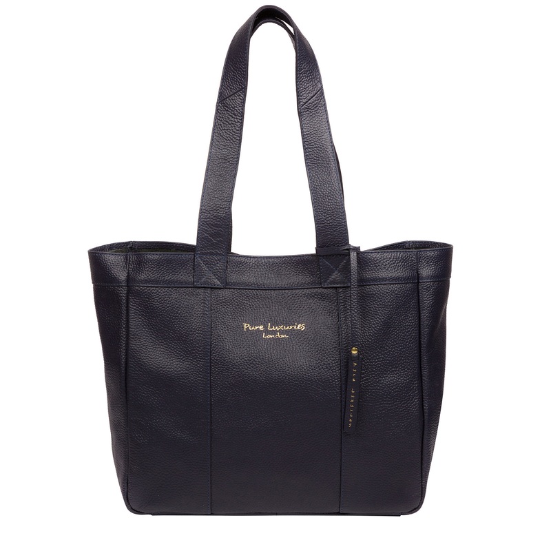 'Melissa' Ink Leather Tote Bag